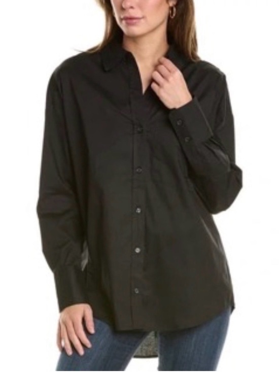 RACHEL Rachel Roy Tops - Rachel Roy‎ Black Oversized Boyfriend Long Sleeve Button Down Shirt Size Medium